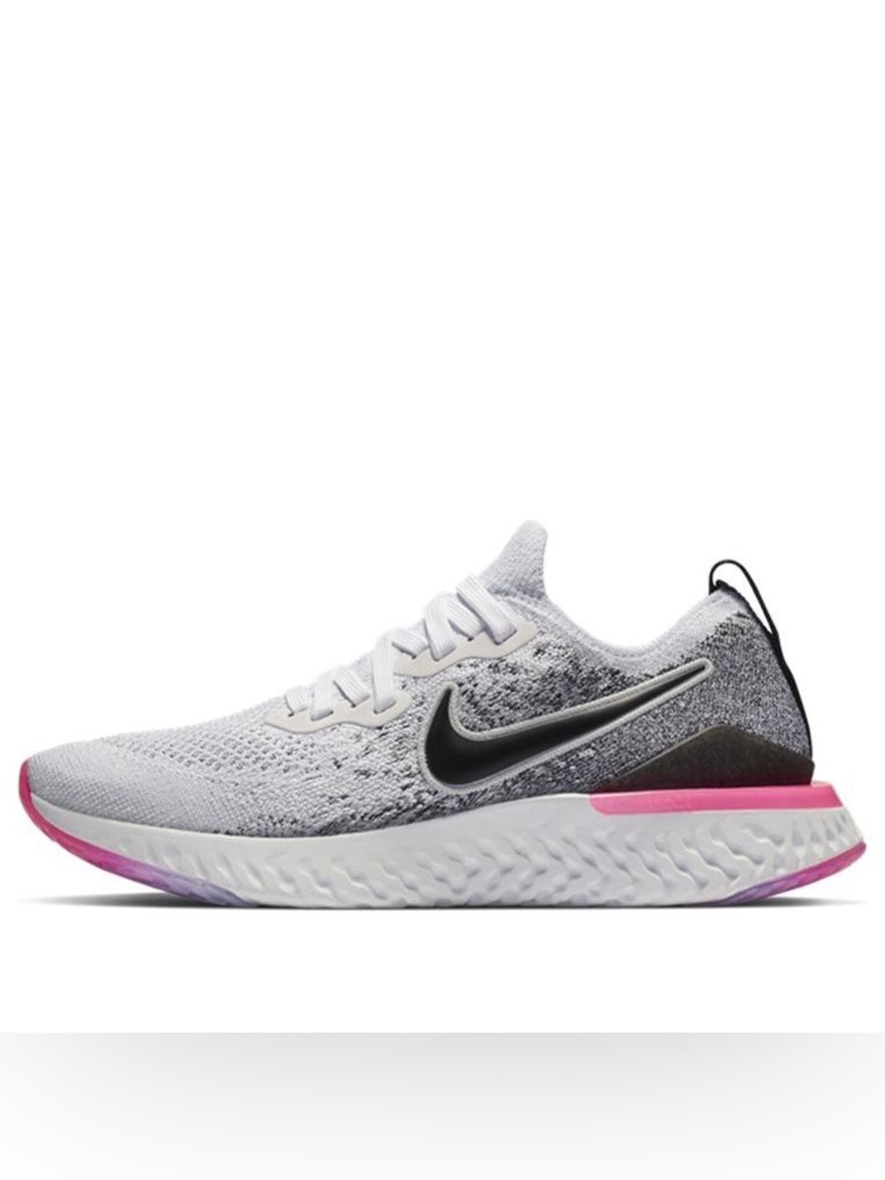 Nike | Epic React Flyknit 2 Oreo Pink Sneaker, 7.5